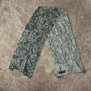 Cashmink Women’s Gray Paisley Pattern Scarf ~64”